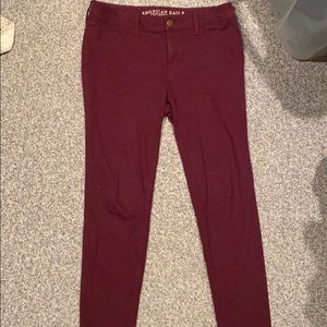 Maroon American Eagle Jeggings